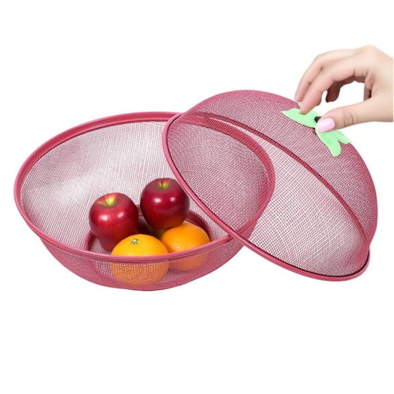 Large Capacity Mesh Fruit Storage Container with Lid - Keep Produce Fresh & Pest-Free, Fly Proof Fruit Basket for Kitchen Countertop,Random One - 24.5cm