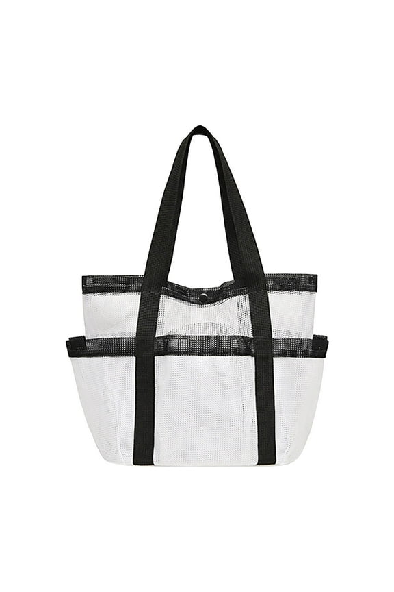 Large Capacity Mesh Swimming Bag with Multi Pockets, Quick-Dry Portable Beach Tote for Towels, Swimsuits and Sand, Foldable Waterproof Gym and Pool Storage Bag