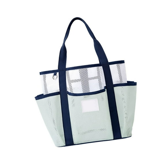 Large Capacity Mesh Wash Beach Bag Hollow out Handbag For Summer Vacations And Family Travel With Roomy Interior Pocket
