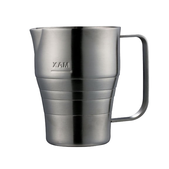 Large Capacity Milk Steaming Cup with Ergonomic Handle Stainless Steel Frothing Pitcher with Measurement Marks