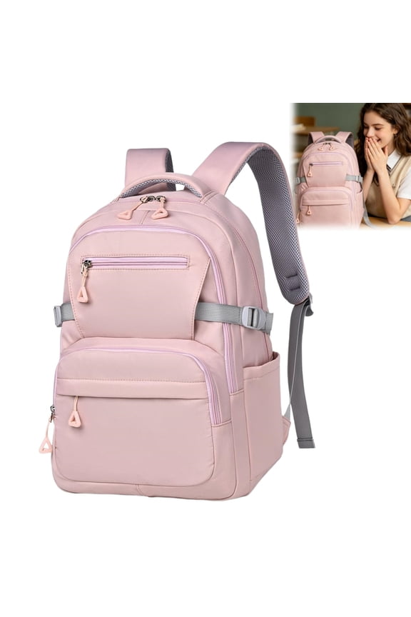 Large Capacity Minimalist School Backpack, Multi-Pocket Backpack for School, Water Resistant Bookbag for Middle High College Students Daily Travel