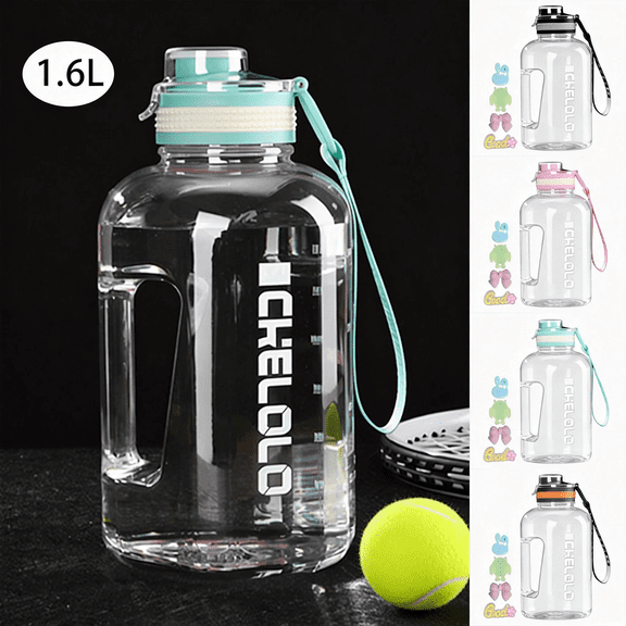 Large Capacity Motivational Water Bottle With Handle Leakproof Jug For Outdoor Camping Gym Fitness Activities