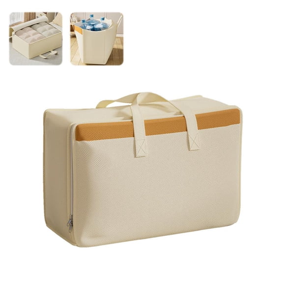 Large Capacity Moving Storage Bag, Foldable Non-Woven Closet Organizer for Blankets Pillows Clothes, Dustproof with Zipper for Home Moving & Spring Cleaning