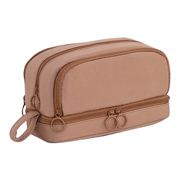 Large Capacity Multi Compartment Aesthetic Pencil Case For Teens And Adults With Bag Pouch Organizer For Office Supplies (Coffee)