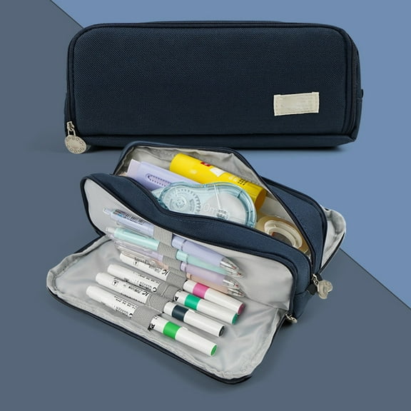 Large Capacity Multi-Compartment Oxford Cloth Pencil Case, Student Stationery Storage Bag, Durable and Easy to Clean, Organizing Pens, Makeup Brushes, and Small Tools