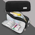 thumbnail image 1 of Large Capacity Multi Compartment Oxford Cloth Pencil Case with Pen Slots, Zipper Organizer for Sch-ool Supplies, Makeup Brushes, Tools, Black, 1 of 6