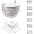 thumbnail image 1 of Large Capacity Multi-Function Salad Spinner with Slicer, One-Hand Pump Lettuce Spinner with Quick Stop Button, for Efficient Food Washing and Drying (White), 1 of 7