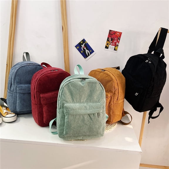 Large Capacity Multi-purpose College Style New Corduroy Front Pocket Unisex Backpack,19 Inch