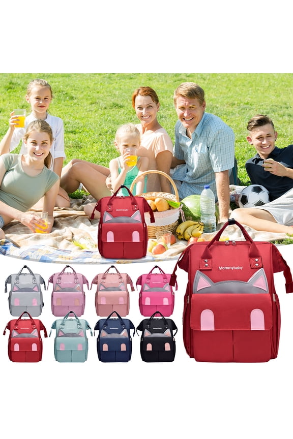 Large Capacity Multifunctional Mom and Baby Backpack with Insulated Bottle Holder, Anti-Theft Pocket, and Organized Storage for Outdoor Travel and Everyday Use