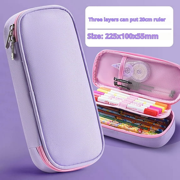 Large Capacity Multifunctional Pencil Case with Multi-Layer Organization - Classic Color Stationery Holder for Campus Use and Daily Learning Essentials Storage