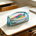 thumbnail image 1 of Large Capacity Multifunctional Pencil Case Storage Bag Durable Plastic Stylish Design Organizer Home Office Stationery Practical Multi-layer Design Blue,Free Size, 1 of 6