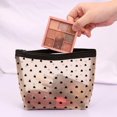 thumbnail image 1 of Heart Flocking Mesh Cosmetic Organizer Large Capacity Multifunctional Storage Pouch Portable Breathable Zipper Bag for Students, 1 of 4