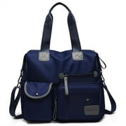 Large Capacity Multifunctional Shoulder Bag Women Travel Waterproof Nylon Tote Bag Zipper Multiple Pockets