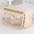 thumbnail image 1 of Large Capacity Multilayer Pencil Case Organizer with Clear Front & 180° Zipper Opening, Water-Resistant Fabric for Sch-ool College Office Travel Supplies, 1 of 6