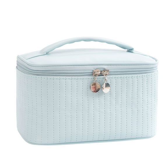 Large Capacity Multipurpose Cosmetic Bag - Portable Desktop Storage Organizer for Women, Travel Toiletry & Makeup Pouch with Zipper Closure