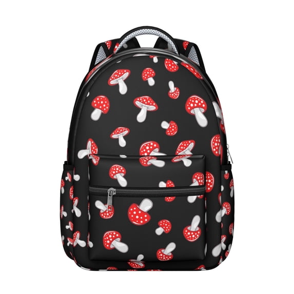 Large Capacity Mushroom Design Bookbag for School, College Backpack for Women Girls, Durable Daypack for Laptop Notebooks, Lightweight Carry, Ideal Gift