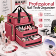 thumbnail image 1 of Large Capacity Nail Polish Storage Bag, Double Layer Nail Tech Organizer Case with Removable Dividers for Salon, Home, Travel, Nail Artist and Professional Manicure Tools​, 1 of 5