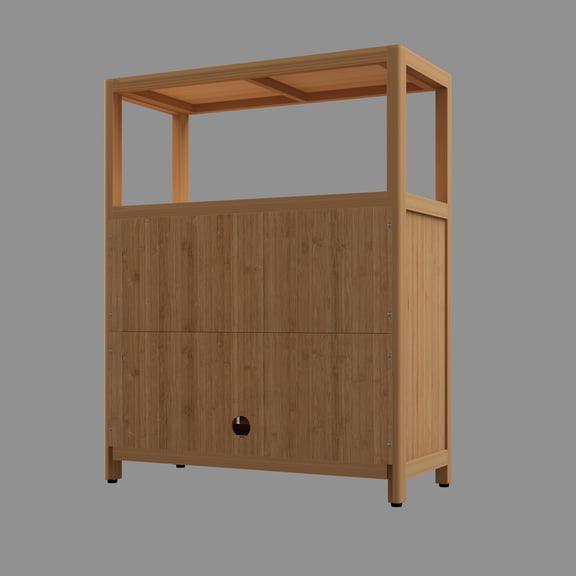 Large Capacity Natural Bamboo Aesthetic Design Storage Cabinet for Bathroom Living Room Essentials