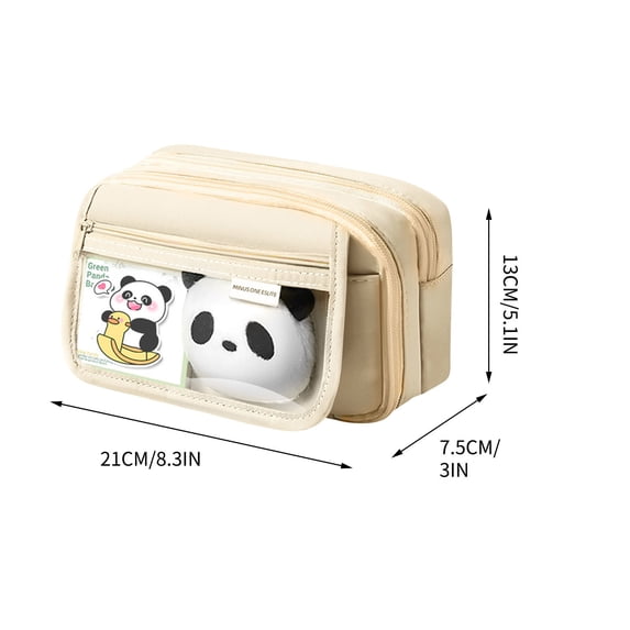 Large Capacity Nine-Compartment Pencil Case for Youngsters, Primary Campus and Kindergarten Stationery Organizer with Stickers, Adorable Pouch for Pen Storage and Small Item Management
