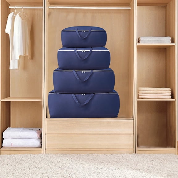 Large-Capacity Non-Woven Fabric Duvet Storage Bag, Portable Moving Bag, Non-Woven, With Handles, Protection Against Bedding, Modern Design, For Home Use, Moving Sack, Travel Organizer TOPLIU