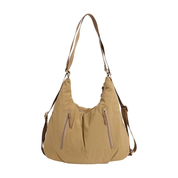 Large Capacity Nylon Crossbody Bag for Women - Versatile Casual Shoulder Tote with Multiple Pockets, Lightweight Design, Adjustable Strap, Ideal for Work, Commuting and Everyday Use Khaki