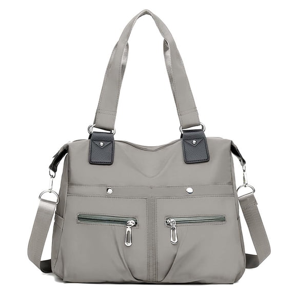 Large Capacity Nylon Shoulder Tote Bag,Multi Pocket Travel Work School Organizer Backpack,Zippered Laptop Compartment Handbag With Adjustable Strap,Multifunctional Travel Organizer Bag