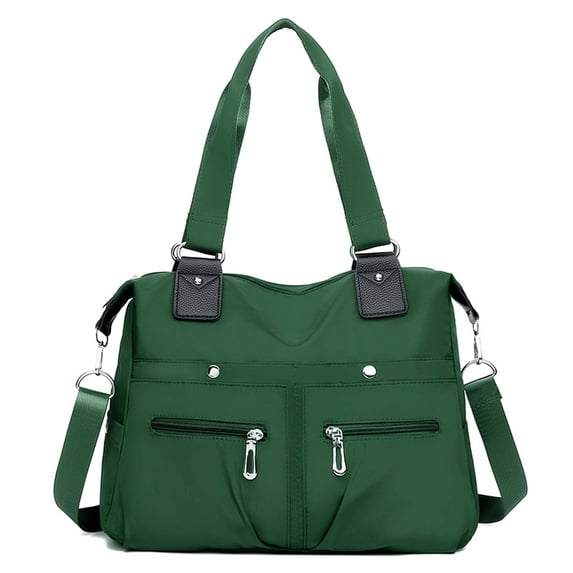 Large Capacity Nylon Shoulder Tote Bag,Multi Pocket Travel Work School Organizer Backpack,Zippered Laptop Compartment Handbag With Adjustable Strap,Multifunctional Travel Organizer Bag
