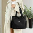 thumbnail image 1 of Large Capacity Nylon Tote Handbag | Waterproof Cloth Shoulder Bag | Zippered Compartment | Reinforced Stitching | Wide Padded Handles | Everyday Travel Shopping | Fits A4 Size | Multipurpose, 1 of 5