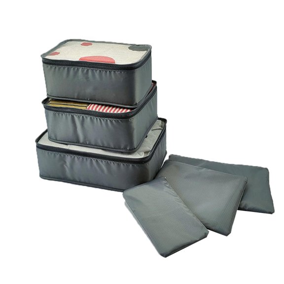 Large Capacity Organizer Portable Luggage Sorting System with Six Piece Storage Bag Set for Efficient Packing