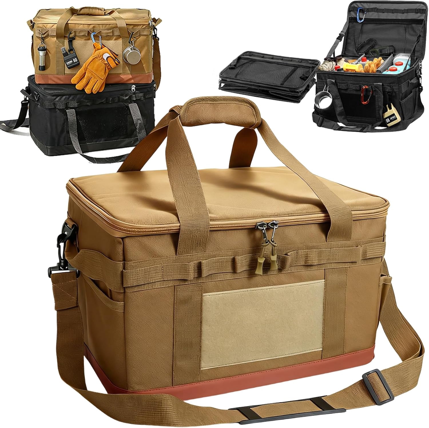 Large Capacity Outdoor Camping Storage Bag, 45L Heavy Duty Oxford Cloth Gear Organizer with Handles, Tactical Camping Storage Bag, Waterproof & Portable for Camping Picnic