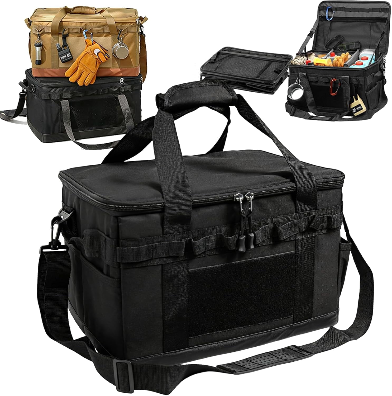 Large Capacity Outdoor Camping Storage Bag, 45L Heavy Duty Oxford Cloth Gear Organizer with Handles, Tactical Camping Storage Bag, Waterproof & Portable for Camping Picnic