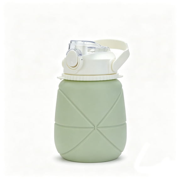 Large Capacity Outdoor Collapsible Water Bottle Portable Travel Jug with Foldable Handle and Secure Flip Lid for Hydration