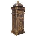 thumbnail image 1 of Large Capacity Outdoor Mailbox, Rainproof Floorstanding Letter Box Statue for Garden, Residential Use, Copper, 1 of 8