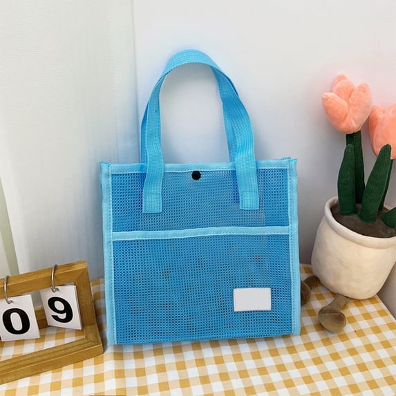 Large Capacity Outdoor Shoulder Tote Bag, Breathable Mesh Handbag for Beach, Summer, Leisure and Toiletries, Lightweight Foldable Design, Travel, Daily Use, Easy to Carry and Space Saving