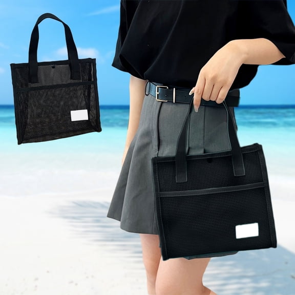 Large Capacity Outdoor Shoulder Tote Bag, Breathable Mesh Handbag for Beach, Summer, Leisure and Toiletries, Lightweight Foldable Design, Travel, Daily Use, Easy to Carry and Space Saving