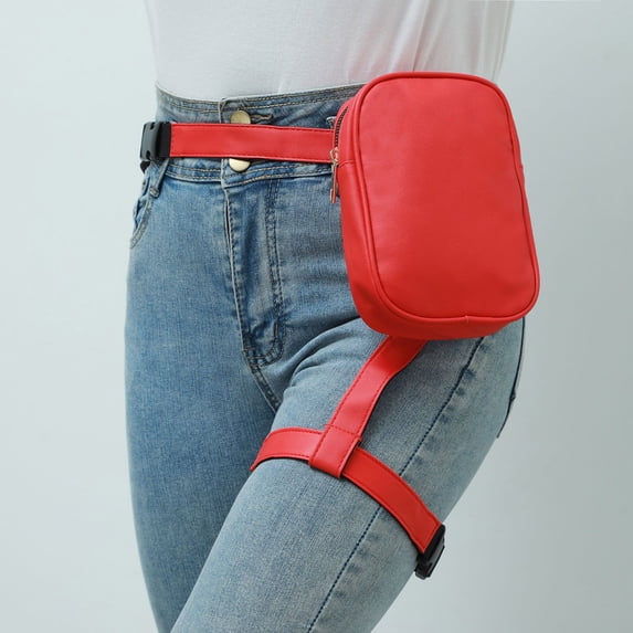 Large Capacity Outdoor Sports Cycling Leg Bag, Portable Multifunctional Women's Leg Bag, PU Material, Waterproof, Multi Pocket Storage, Adjustable Elastic Straps, Easy Access to Items