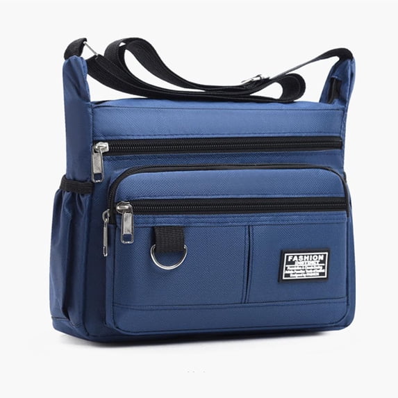 Large Capacity Oxford Shoulder Bag for Men, Casual Multi-layer Pocket Fashion Messenger Bag, Waterproof Wear-Resistant Crossbody Bag for Business & Travel
