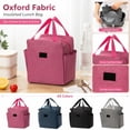 thumbnail image 1 of Large Capacity Oxford Zip Tote Lunch Bag, Black 10X10X6 Inch, Cooler Lunch Bag, Black Tote Bag, Insulated Lunch Tote, Multi-Functional Leakproof Container for Picnic, Office Lunch, 1 of 7