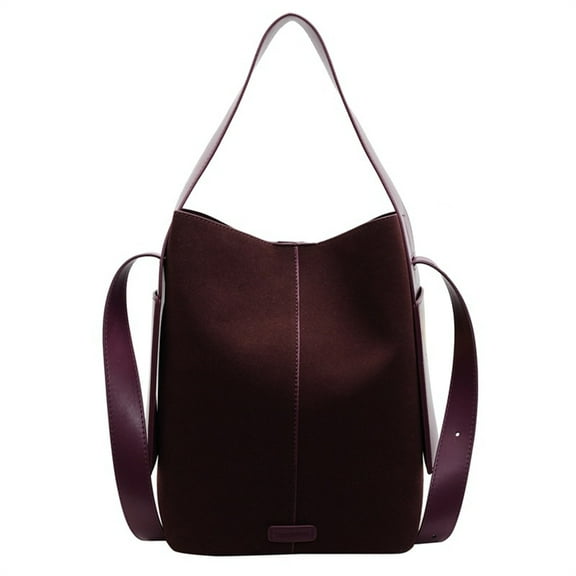 Large Capacity PU Shoulder Bag for Women Bucket Bags with Adjustable Strap Fashionable Crossbody Purse Satchel Handbag