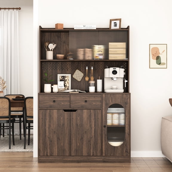 Large Capacity Pantry Cabinet For Kitchen, 71" Tall With And Wire Holes Neat Orderly Storage Kitchen Cabinet, Space Items