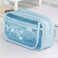 thumbnail image 1 of Large Capacity Pen Pencil Case, Multi Layer Stationery Bag Makeup Bag Pencil Pouch Storage Organization, 8.46x2.76x5.12in, Blue, 1 of 6