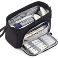 thumbnail image 1 of Large Capacity Pencil Bag Handheld Pen Bag Cosmetic Portable Gift for Office School,Black, 1 of 7