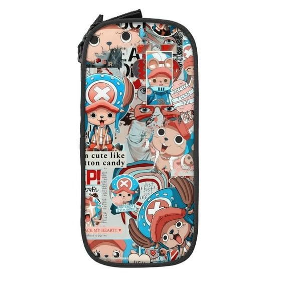 Large Capacity Pencil Box, One Piece Chopper Canvas Pen Case Cosmetic Storage Bag Black