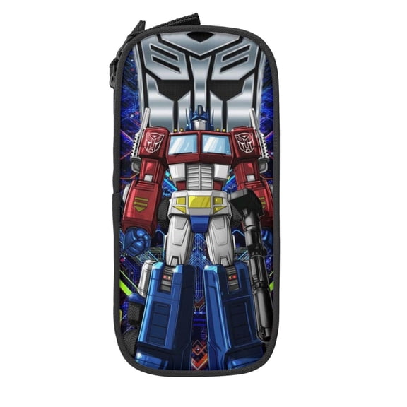 Large Capacity Pencil Box, Transformers Canvas Pen Case Cosmetic Storage Bag Black