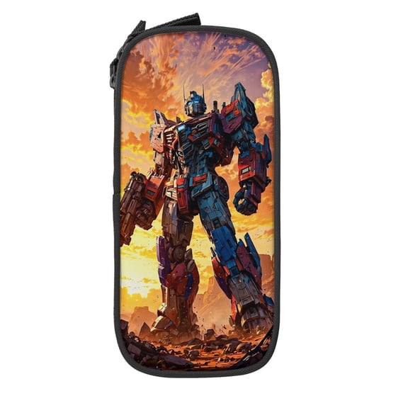 Large Capacity Pencil Box, Transformers Canvas Pen Case Cosmetic Storage Bag Black