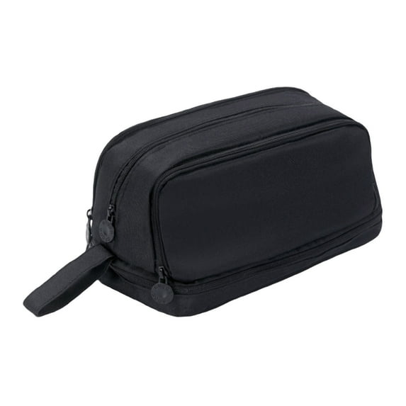 Large Capacity Pencil Case with 4 Compartments, Solid Color Pencil Pouch Bag with Handle and Zippers, Multi Pen Case Bag Stationery Organizer for Office College Adults(Black)