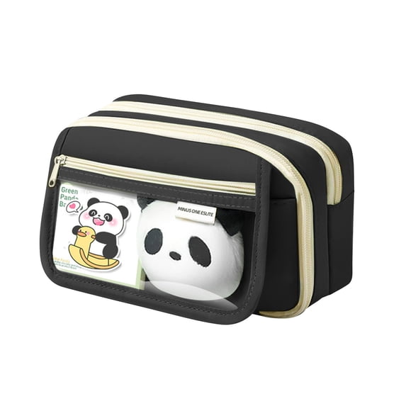 Large Capacity Pencil Case with 9 Compartments, Durable Canvas Material, Easy-to-Open Zippers, and Portable Design for Organizing Stationery Accessories