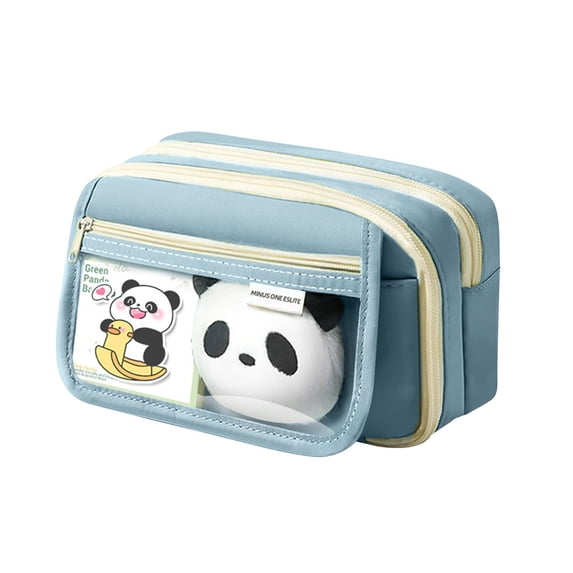 Large Capacity Pencil Case with 9 Compartments, Durable Canvas Material, Easy-to-Open Zippers, and Portable Design for Organizing Stationery Accessories