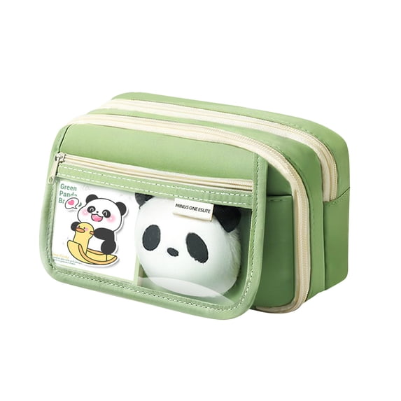 Large Capacity Pencil Case with 9 Compartments, Durable Canvas Material, Easy-to-Open Zippers, and Portable Design for Organizing Stationery Accessories