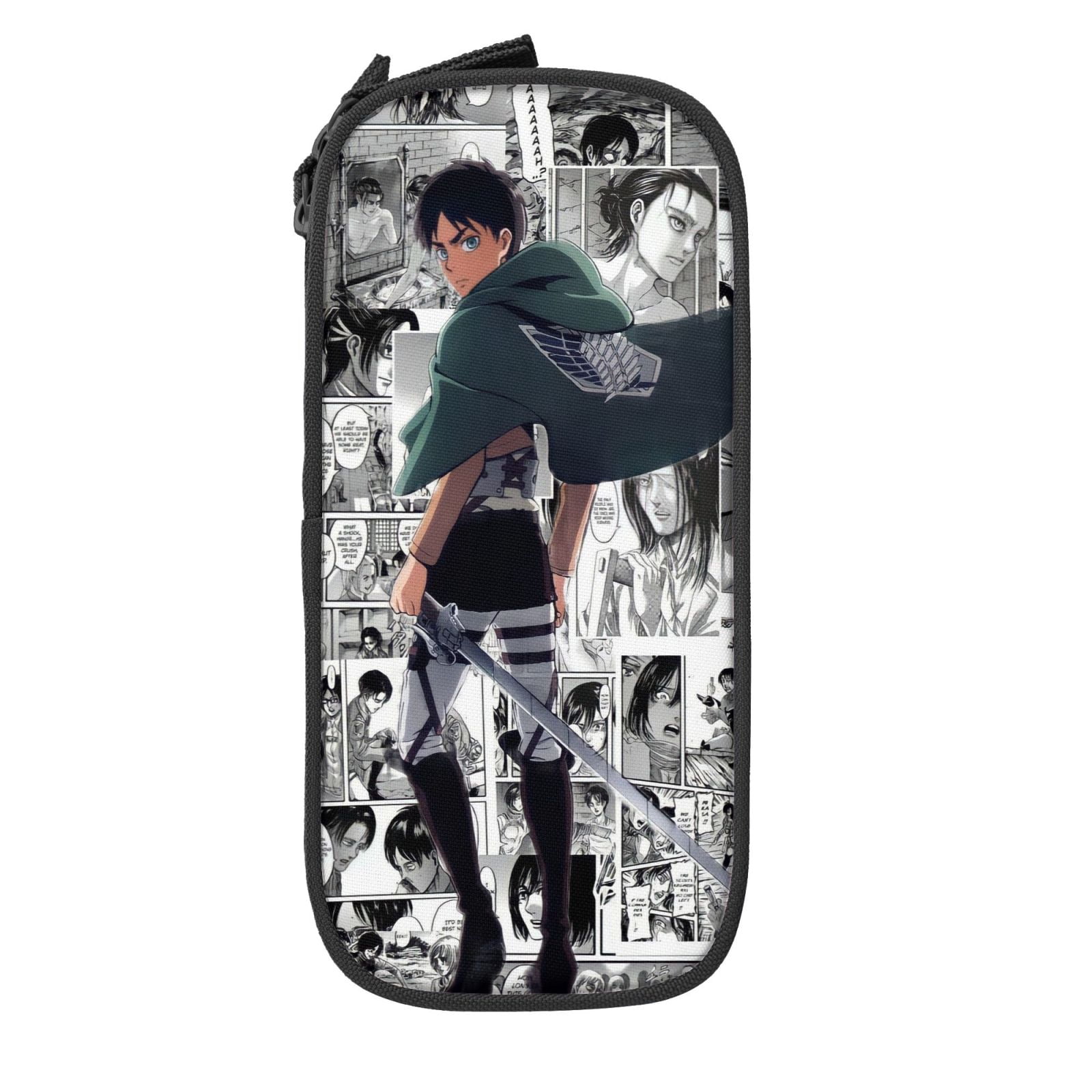 Large Capacity Pencil Case Attack on Titan Eren Jaeger Pen Bag Storage ...